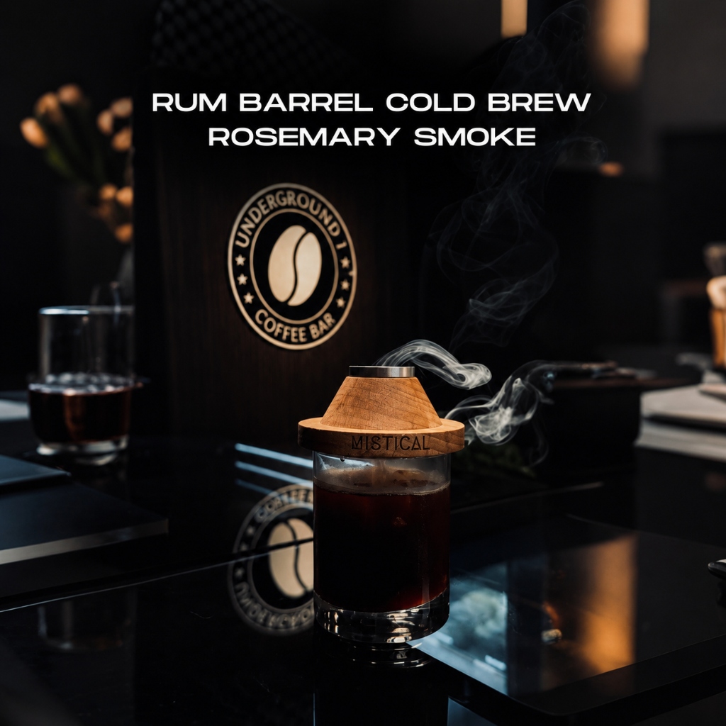 Rum Barrel Cold Brew Rosemary Smoke